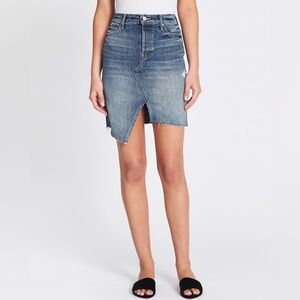 Mother The Tomcat Slide Mini Fray Skirt in Better When it’s Wrong Blue Size 27